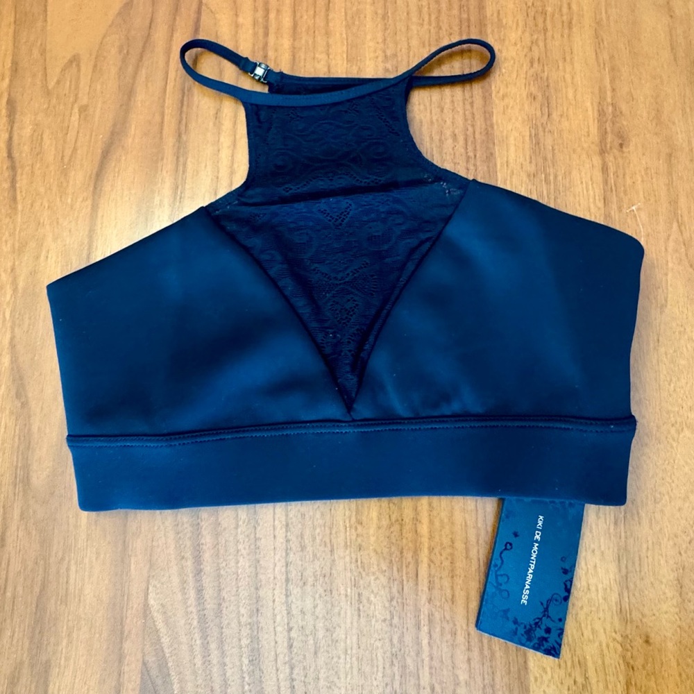 Kiki de Montparnasse Black Lace Athleisure Bralette, Size XS NWT - Picture 3 of 9